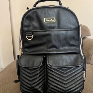Itzy Ritzy Black Quilted Baby Backpack